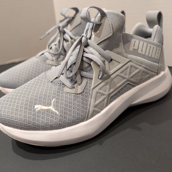 Puma Children's Silver Green Lace Up Soft Ride Athletic Mesh Sneakers Size 4.5 - Picture 4 of 10